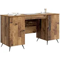 vidaXL Scrivania in legno massello riciclato, 142,5 x 50 x 75 cm, realizzata in legno composito