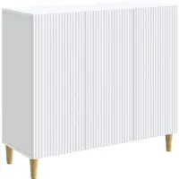 vidaXL Credenza bianca 89 x 34,5 x 80 cm in materiale derivato dal legno