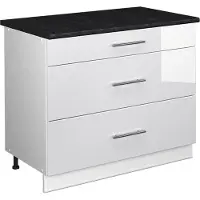 Vicco Mobiletto base per cucina Fame-Line Bianco lucido/Bianco 100 cm, PL Antracite, Model 62000