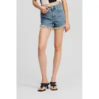 Karl Lagerfeld Frayed Denim Short Tinted Washed Mid Blue Taglia: W29 | Pantaloncini Outlet | Donna | Blu