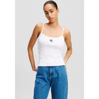 Karl Lagerfeld Ikon Patch Tank Top White Taglia: L | Canottiere Outlet | Donna | Bianco