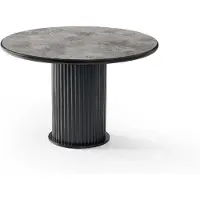 Xl Moebel Gmbh Tavolo da pranzo in marmo, comodo, moderno, nero, rotondo, confortevole, elegante