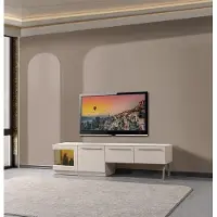 Xl Moebel Gmbh Mobile TV moderno, colore bianco, pratico e confortevole, ideale per il soggiorno, design nuovo