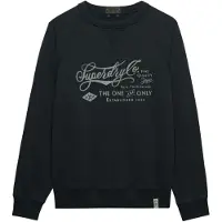 Superdry per uomo. M2014474A Felpa Merchant Vintage con stampa blu navy (S), Casual, Cotone