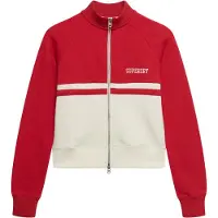 Superdry per donna. W2012421B Giacca da tuta Essential rossa (S), Rosso, Casual, Poliestere