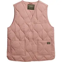 Superdry per donna. W5011947A Gilet trapuntato Lite Liner rosa (XL), Casual, Poliestere