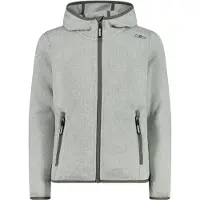 CMP Girl's Jacket Fix Hood Jacquard Knitted 3H19825 Giacca in pile Bambini (152, grigio)