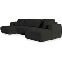 Masseno Divano angolare SENTUM P di con funzione letto a U, divano con box letto, divano da salotto, divano, divano, divano letto, set di divani - nero, POSO 135
