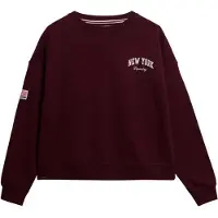 Superdry per donna. W2012443A Felpa sportiva bordeaux dal taglio rilassato (XL), Casual, Cotone