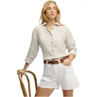 Superdry per donna. W7110491A Pantaloncini bianchi a vita media (26), Bianco, Casual, Cotone