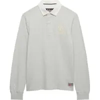 Superdry per uomo. M6010916A Polo grigia da rugby atletica vintage (L), Casual, Grigio, Cotone, Manica lunga