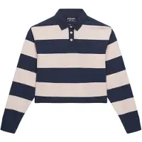 Superdry per donna. W6012175A Polo da rugby a righe rosa (M), Casual, Cotone, Manica lunga