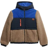 Superdry per donna. W5012035A Pile con cappuccio Hooded grigio (XS), Marrone, Casual, Poliestere