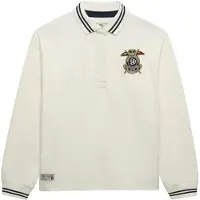 Superdry per donna. W6012211A Polo da rugby White Crest (M), Bianco, Casual, Cotone, Manica lunga