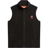 Superdry per uomo. M5012158A Gilet foderato in pile nero attivo (L), Casual, Polister riciclato, Sostenibile