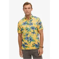 Superdry per uomo. M4010947A Camicia stampata hawaiana gialla (L), Casual, Giallo, Modal, Manica corta