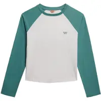 Superdry per donna. W6012254A Top Essential Logo Baseball verde (XL), Casual, Cotone, Manica lunga