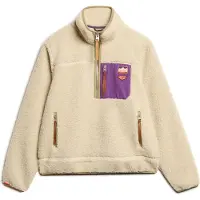 Superdry per donna. W2012343A Polar Vintage Retro Half Zip Beige (S), Casual, Poliestere