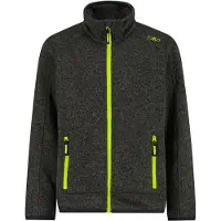 CMP Boy's Jacket Jacquard Knitted Giacca in pile Bambini (116, nero)