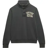 Superdry per uomo. M2014013A Felpa grigia con bottoni Vintage Athletic (M), Casual, Grigio, Cotone