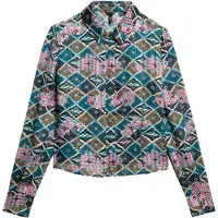 Superdry per donna. W6012006A Camicia trasparente multicolore (S), Casual, Viscosa, Manica lunga