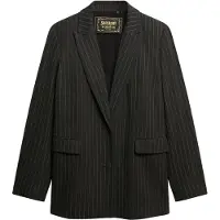 Superdry per donna. W5012032A Blazer Pinstripe Boyfriend grigia (S), Casual, Grigio, Classico, Poliestere