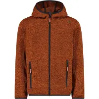 CMP Boy's Jacket Fix Hood Jacquard Knitted Giacca in pile Bambini (176, marrone/rosso)