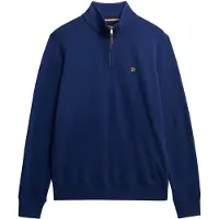 Superdry per uomo. M2014381A Felpa con mezza zip Preppy blu marino (XL), Casual, Cotone, Navy