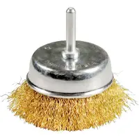 Vago-Tools 3 spazzole a setole rigide da 75 mm, con rivestimento in ottone, complete di manico
