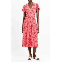 French Connection Raquel S/s V Nk Dress Rasp Pink/red Taglia: 14 | Abiti Midi Outlet | Donna | Rosa