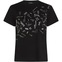 Karl Lagerfeld Paris Fonts Print T-shirt Black Taglia: S | Maglie Sportivi Outlet | Donna | Nero