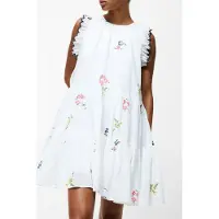 French Connection Kirsty Holland Tiered Dress White Multi Taglia: XS | Abiti Mini Outlet | Donna | Bianco
