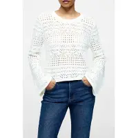 French Connection Crochet Bobble Knit Summer White Taglia: M | Maglie a manica lunga Outlet | Donna | Bianco