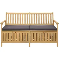 vidaXL Panca da giardino con spazio contenitore, modello a due posti, 148 x 63 x 84 cm