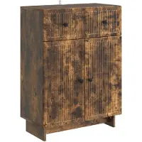 vidaXL Credenza laterale in legno impiallacciato effetto noce, 66 x 34,5 x 90 cm