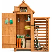 StarTech.com Capannoni da giardino in legno - Capannoni per attrezzi - Deposito per legna da ardere - Legno di abete resistente all'acqua - Tetto a falda unica - 77 x 54,2 x 179 cm - Colore naturale