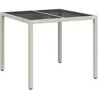 Syfax Tavolo da Giardino Bianco 90 x 90 x 75 cm polyrattan
