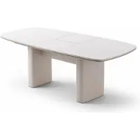 Xl Moebel Gmbh Tavolo da pranzo rettangolare color beige, tavolo allungabile in legno, mobili per la camera da letto