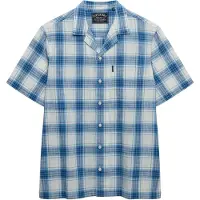 Superdry per uomo. M4011139A Camicia Cabana a quadri blu (M), Casual, Cotone, Manica corta