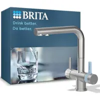 Brita Rubinetto da cucina a 3 vie in acciaio inossidabile angolare P1000 Rubinetto con filtro filtrato