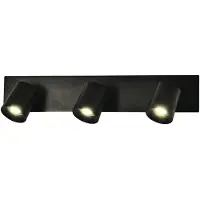 FABAS LUCE Faretto Modo, a 3 luci, nero, anelli decorativi, GU10, alluminio