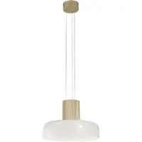 FABAS LUCE Lampada a Sospensione Lunar LED 26W 3150lm CCT 2700K/3000K/4000K Struttura in Metallo e Vetro Soffiato, Dimmerabile a Step Bianco - Lunar