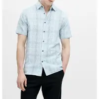 French Connection Barrow Dobby Ss Shirt Blue Combo Taglia: S | Camicie Casual Outlet | Uomo | Blu