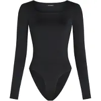 Karl Lagerfeld Signature Square Neck Ls Body Black Taglia: S | Maglie a manica lunga Outlet | Donna | Nero