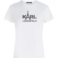 Karl Lagerfeld Stack Paris Foil Print T-shirt White Taglia: S | Maglie Sportivi Outlet | Donna | Bianco