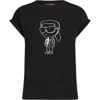 Karl Lagerfeld Big Ikon Print Flowy T-shirt Black Taglia: S | Maglie Sportivi Outlet | Donna | Nero