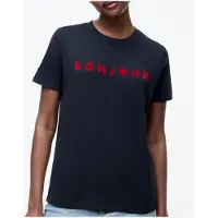 French Connection Bonjour Tee Midnight Blue/red Taglia: M | Maglie Sportivi Outlet | Donna | Blu