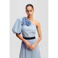 Karl Lagerfeld Flower One Shoulder Blouse Kentucky Blue Taglia: 38 | Magliette intime Outlet | Donna | Blu