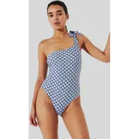 Karl Lagerfeld Monogram Tie Cheeky Swimsuit Indigo Taglia: XS | Costumi Interi Outlet | Donna | Blu