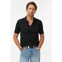 John Varvatos Moore Ss Texture Sweater Shirt Black Taglia: XS | Maglioni Outlet | Uomo | Nero
